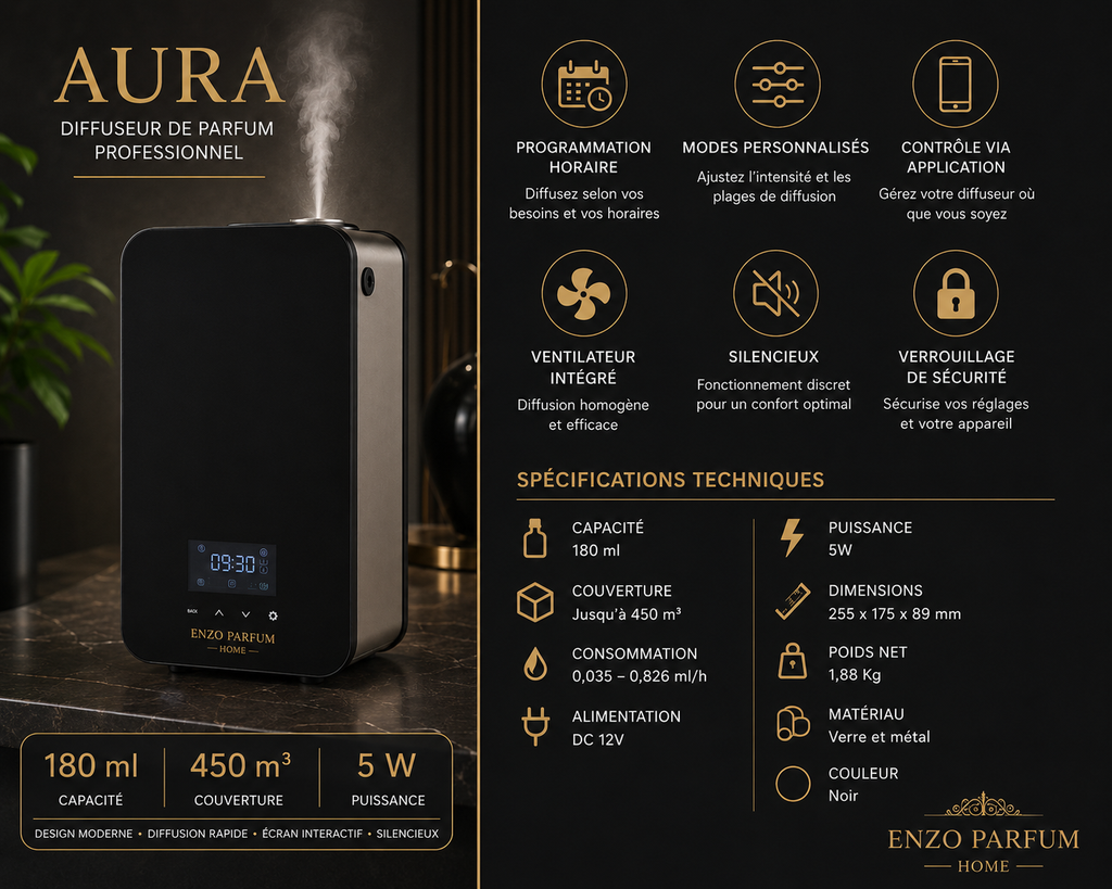 Diffuseur de parfum professionnel Aura – Enzo Parfum